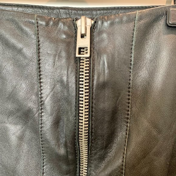 NWOT All Saints Lucille Leather Skirt Size 2 - Picture 3 of 8